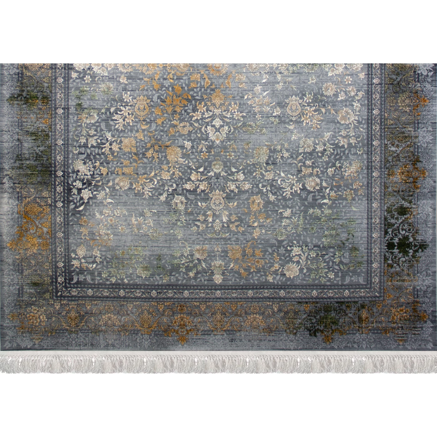 فرش ماشینی ۷۰۰ شانه تراکم ۲۵۵۰ طرح مارینا آبی دودی