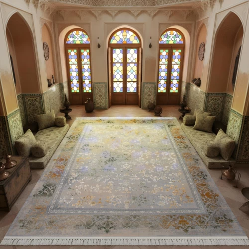 فرش ماشینی ۷۰۰ شانه تراکم ۲۵۵۰ طرح مارینا سبز ترمه‌ ای