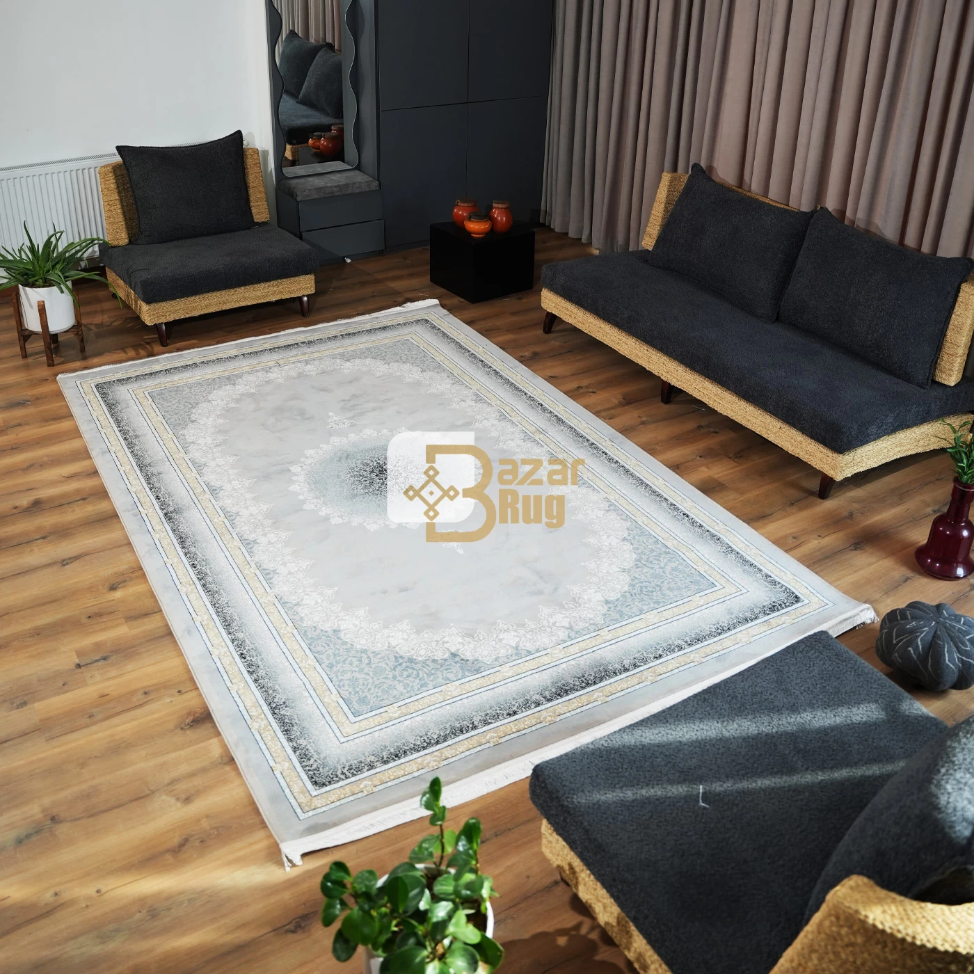 فرش ماشینی ۷۰۰ شانه تراکم ۲۵۵۰ طرح مهر ترمه ای