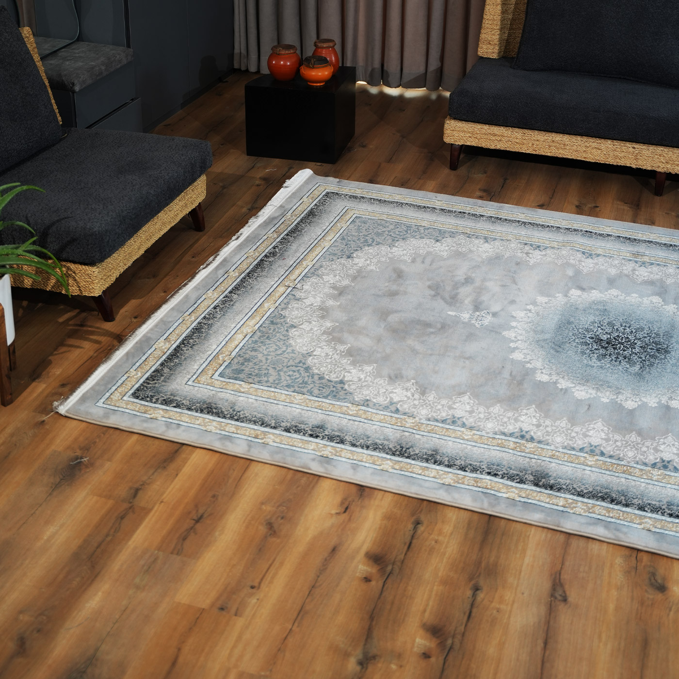 فرش ماشینی ۷۰۰ شانه تراکم ۲۵۵۰ طرح مهر ترمه ای