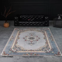 فرش ماشینی 700 شانه تراکم 2550 طرح ملیسا سیلور - بازارفرش - فرش 700 شانه