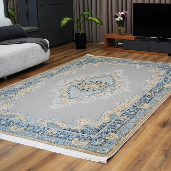 Machine made carpet 700 reeds density 2550 Silver Narenj design