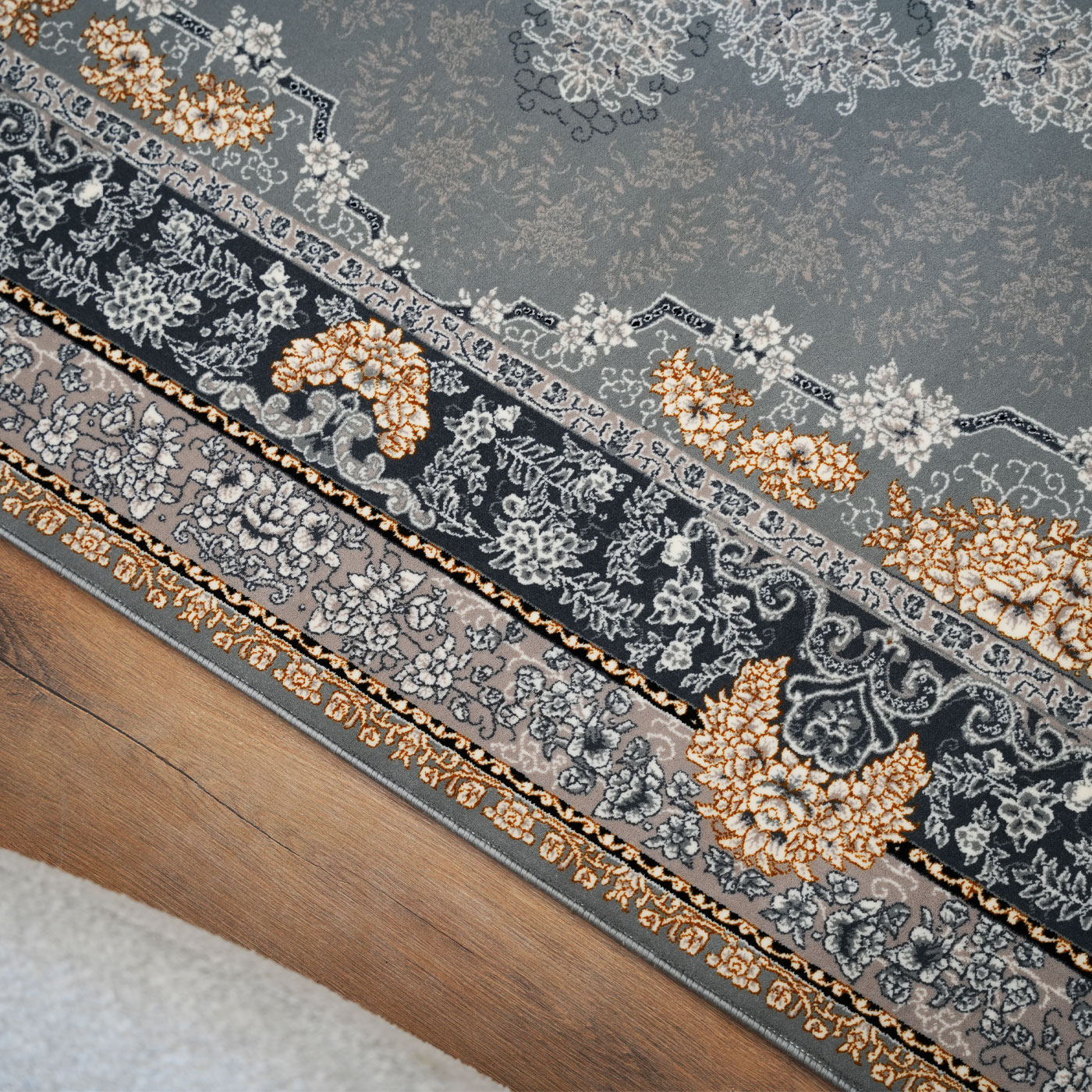 فرش ماشینی 700 شانه تراکم 2550 طرح نارنج ترمه ای