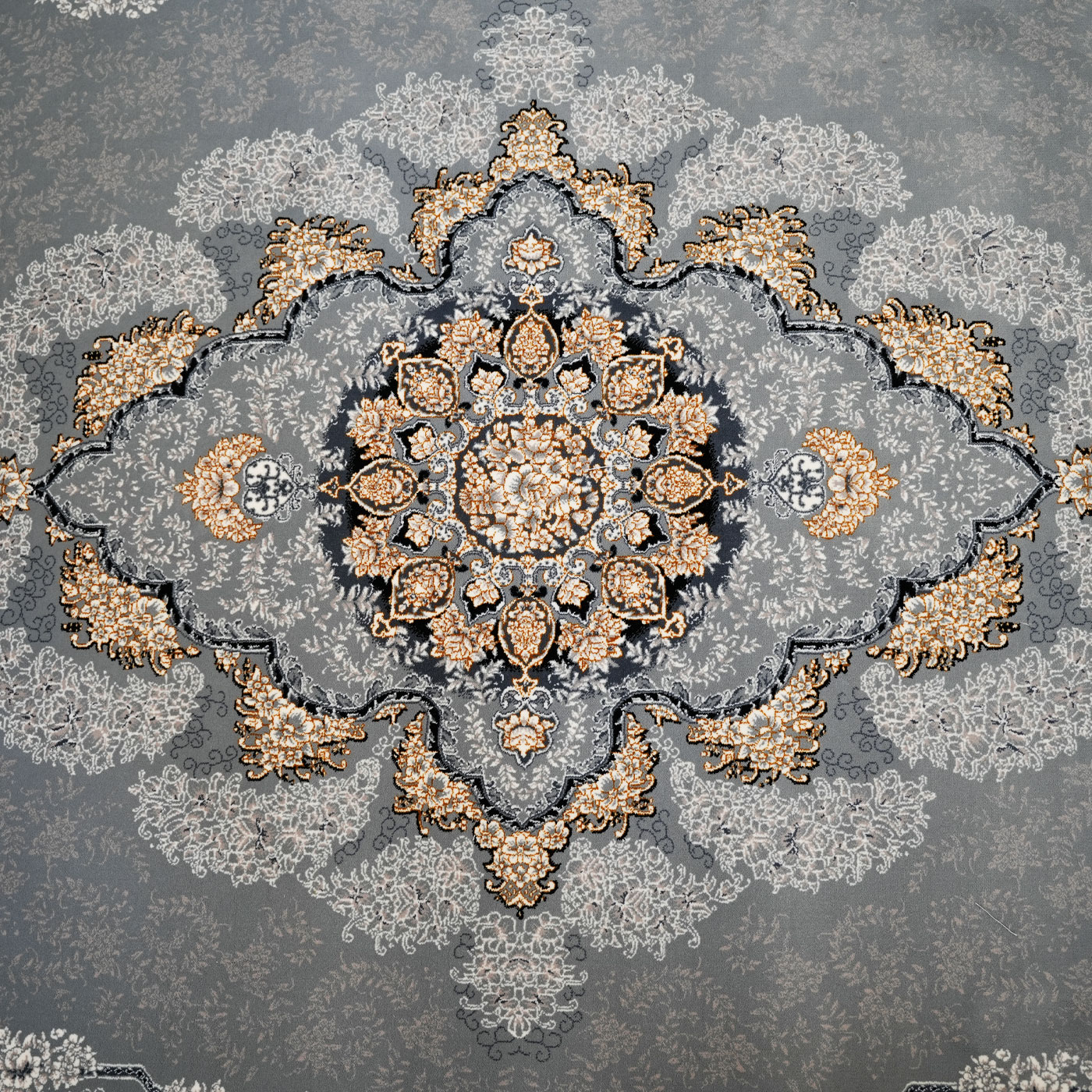 فرش ماشینی 700 شانه تراکم 2550 طرح نارنج ترمه ای