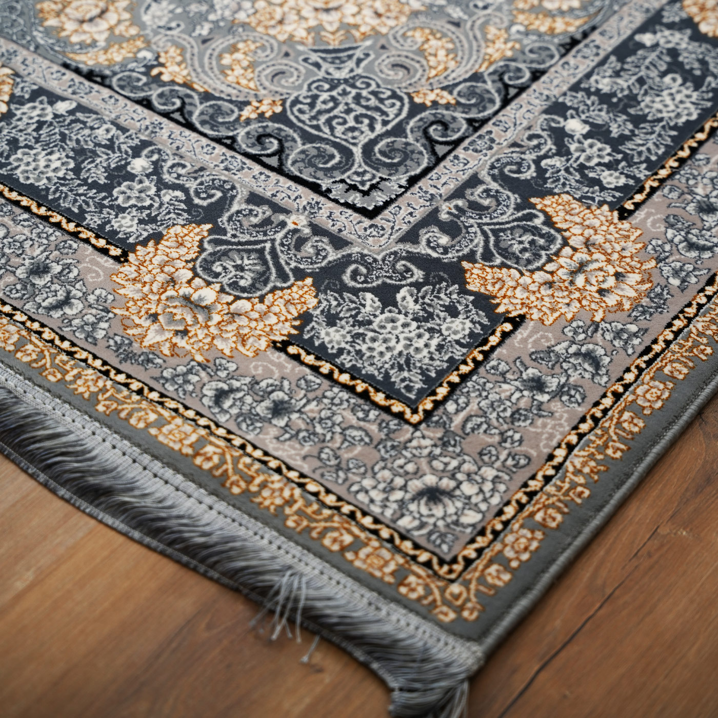 فرش ماشینی 700 شانه تراکم 2550 طرح نارنج ترمه ای