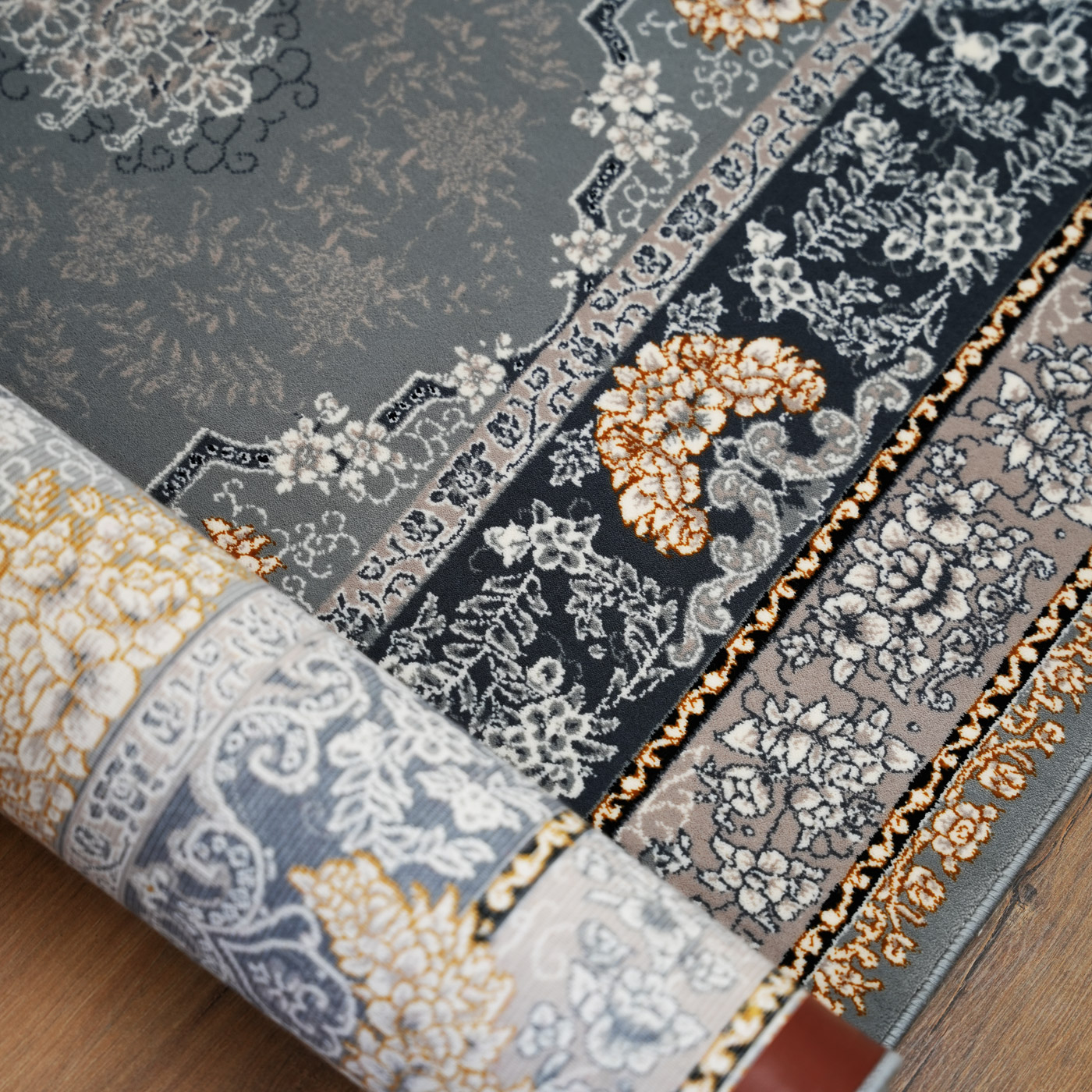 فرش ماشینی 700 شانه تراکم 2550 طرح نارنج ترمه ای