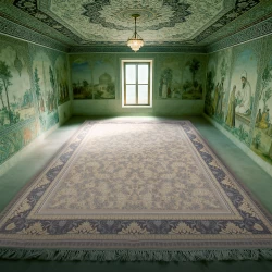 فرش ماشینی 700 شانه تراکم 2550 طرح نگار ترمه ای - بازارفرش - فرش 700 شانه