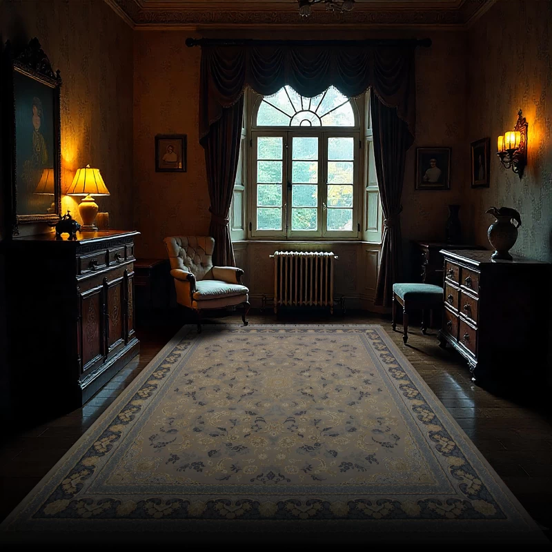 فرش ماشینی ۷۰۰ شانه تراکم ۲۵۵۰ طرح نیلی ترمه ای...