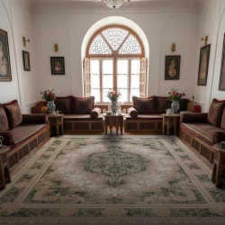 Machine Made Carpet 700 Reeds Density 2550 Opal Green - Bazar Rug - 700 Reeds Machine Made Carpet