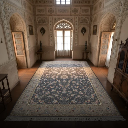 فرش ماشینی ۷۰۰ شانه تراکم ۲۵۵۰ طرح پروانه دودی