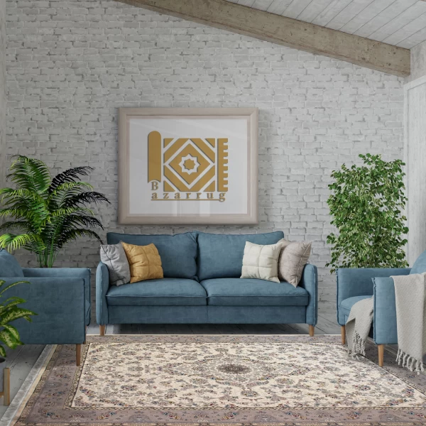 700 Row Machine Made Carpet Density 2550 Cream Butterfly Design