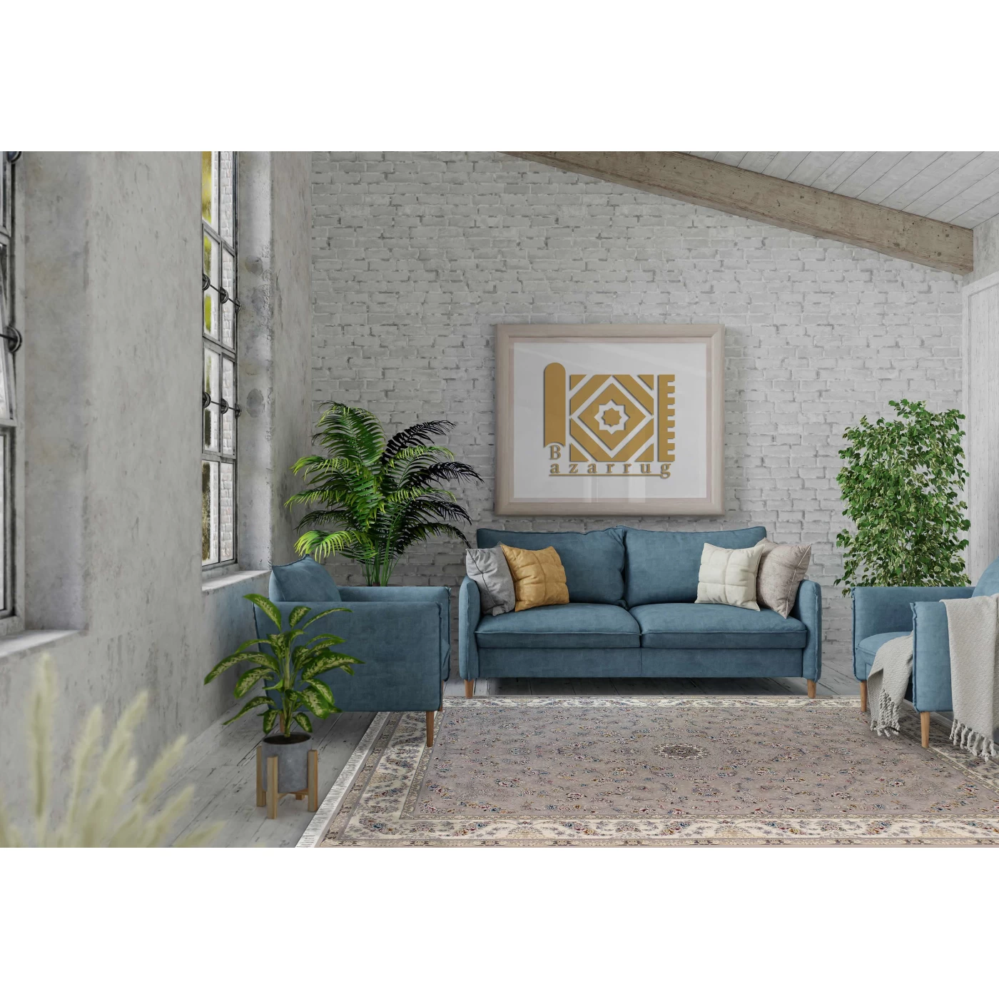 فرش ماشینی 700 شانه تراکم 2550 طرح پروانه ترمه ای