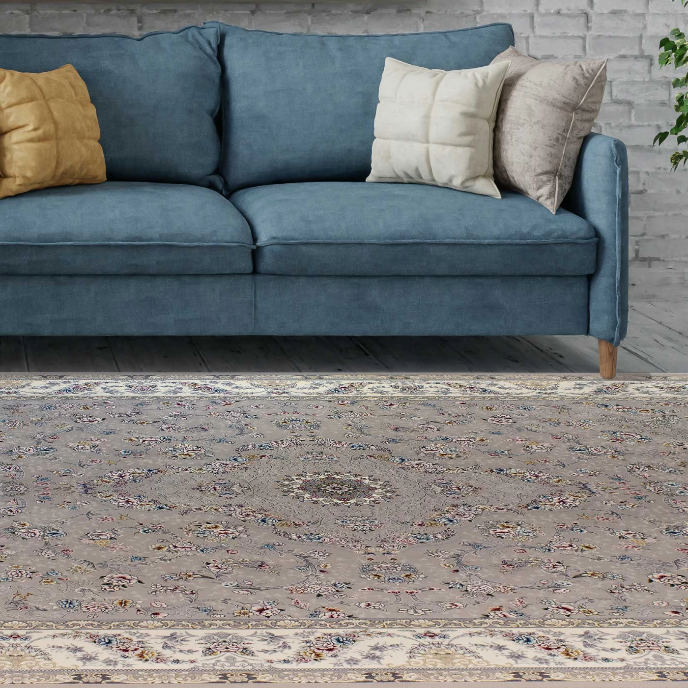 فرش ماشینی 700 شانه تراکم 2550 طرح پروانه ترمه ای