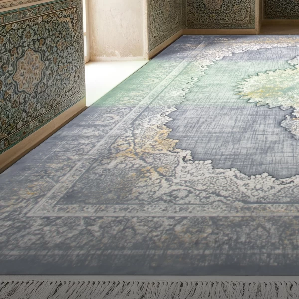 فرش ماشینی ۷۰۰ شانه تراکم ۲۵۵۰ طرح رها دودی