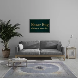 فرش ماشینی 700 شانه تراکم 2550 طرح رها نقره ای - بازارفرش - فرش 700 شانه