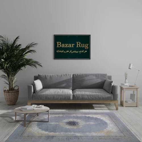 فرش ماشینی 700 شانه تراکم 2550 طرح رها نقره ای