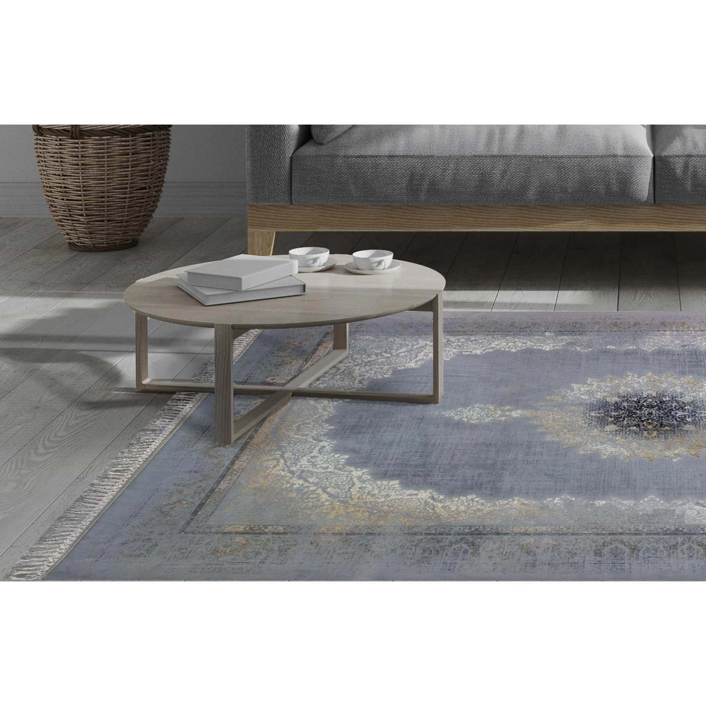 فرش ماشینی 700 شانه تراکم 2550 طرح رها نقره ای