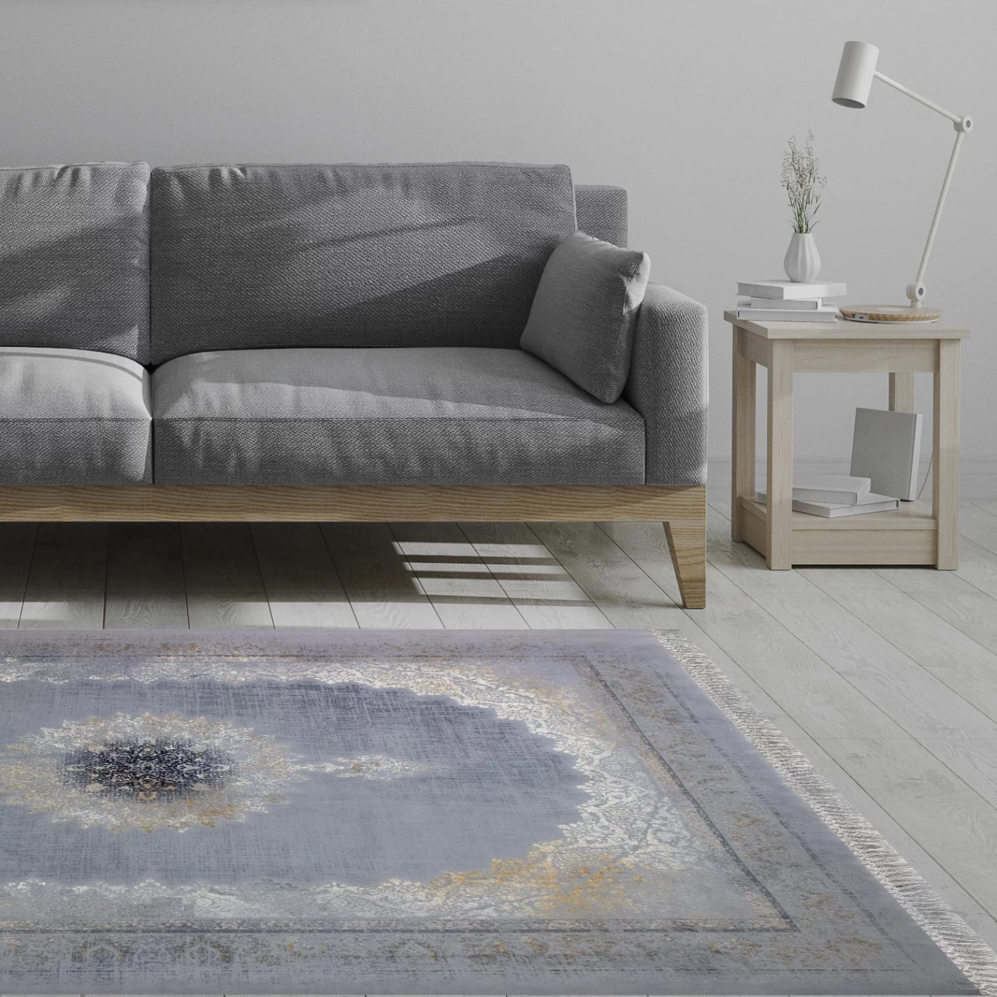 فرش ماشینی 700 شانه تراکم 2550 طرح رها نقره ای