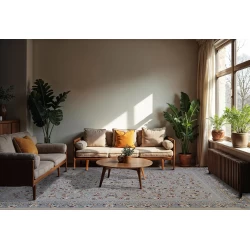 سجاد ماشيني ۷۰۰ شانه تراکم ۲۵۵۰ تصميم ساحل فضي - بازار راج - سجادة 700 عقدة عرضية