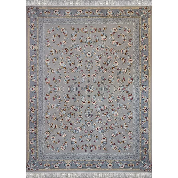 فرش ماشینی ۷۰۰ شانه تراکم ۲۵۵۰ طرح ساحل نقره‌ ای