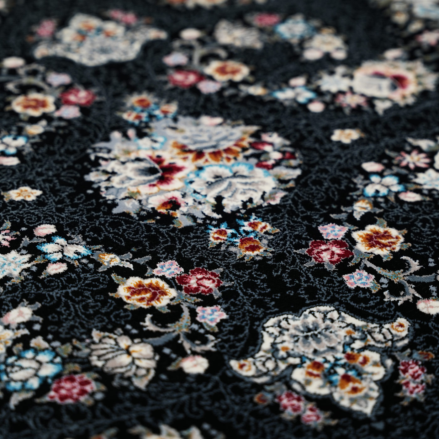 فرش ماشینی 700 شانه تراکم 2550 طرح ساحل سرمه ای