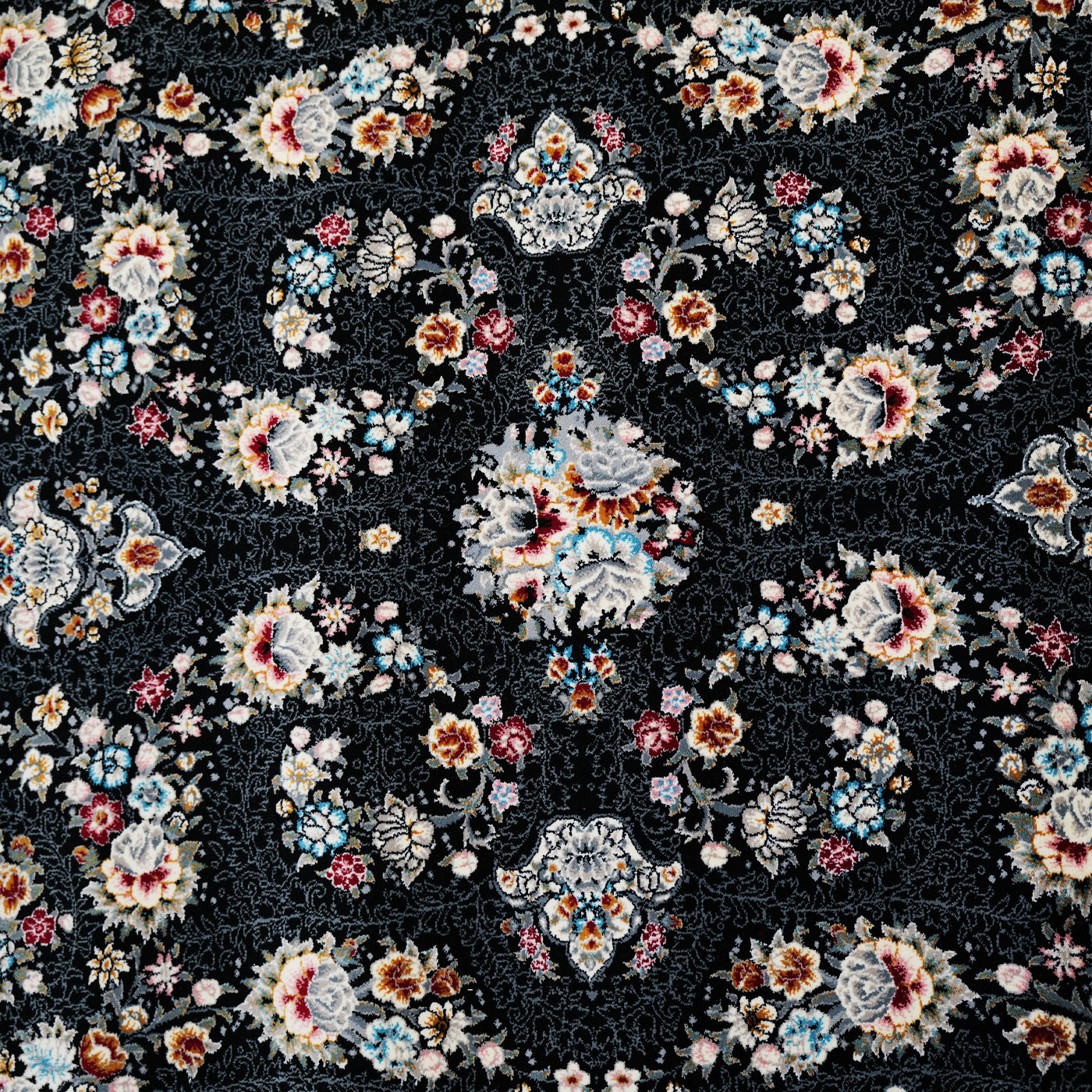 فرش ماشینی 700 شانه تراکم 2550 طرح ساحل سرمه ای