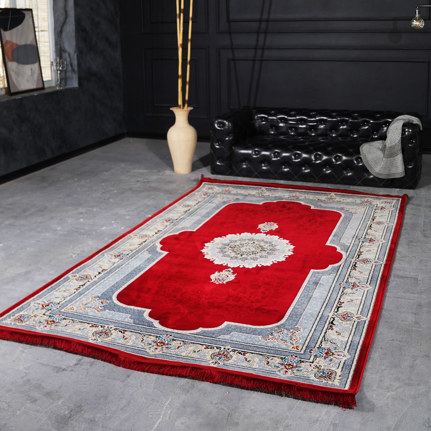 فرش ماشینی 700 شانه تراکم 2550 طرح سرور لاکی