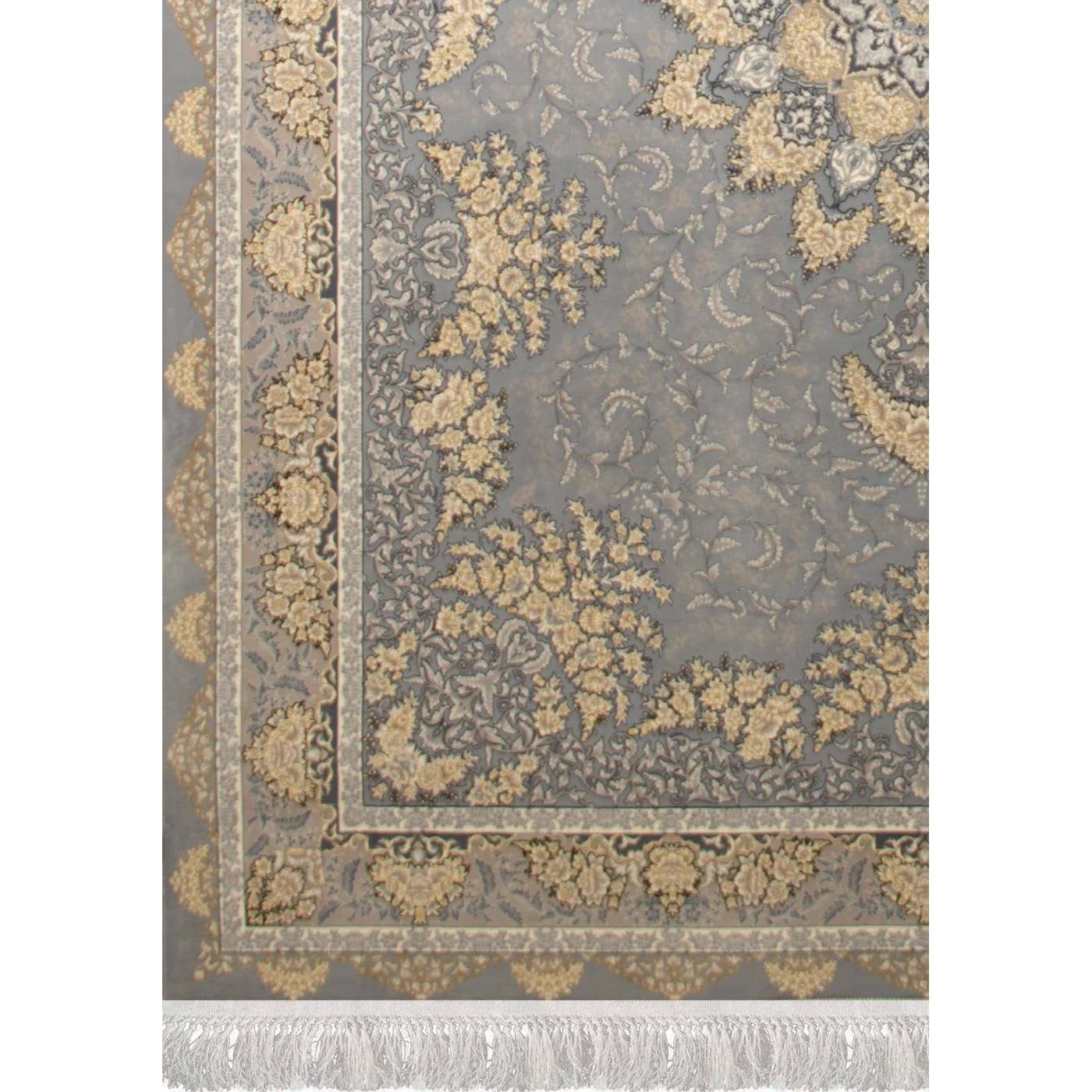 فرش ماشینی 700 شانه تراکم 2550 طرح شیفته  نقره ای