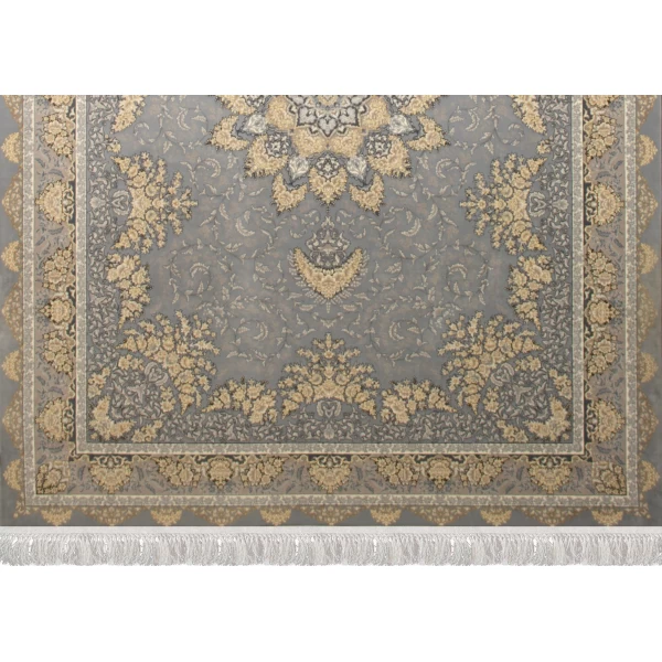 فرش ماشینی 700 شانه تراکم 2550 طرح شیفته  نقره ای