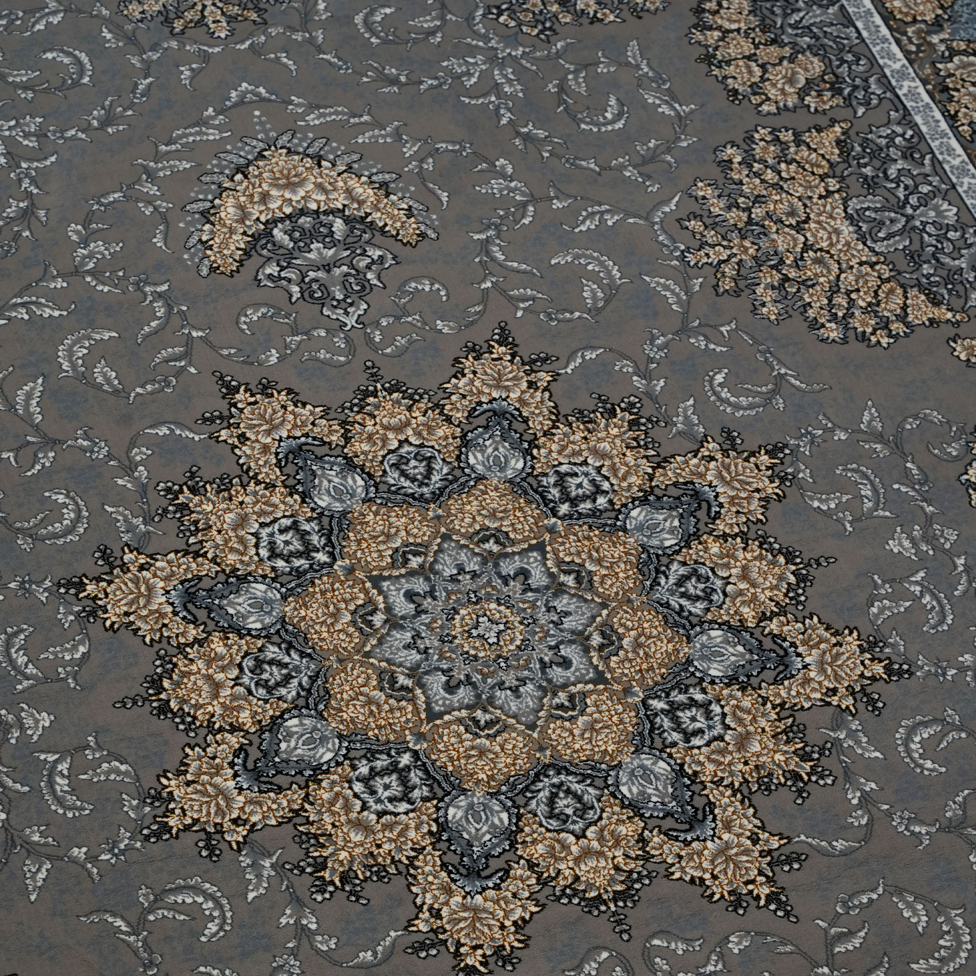 فرش ماشینی 700 شانه تراکم 2550 طرح شیفته ترمه ای