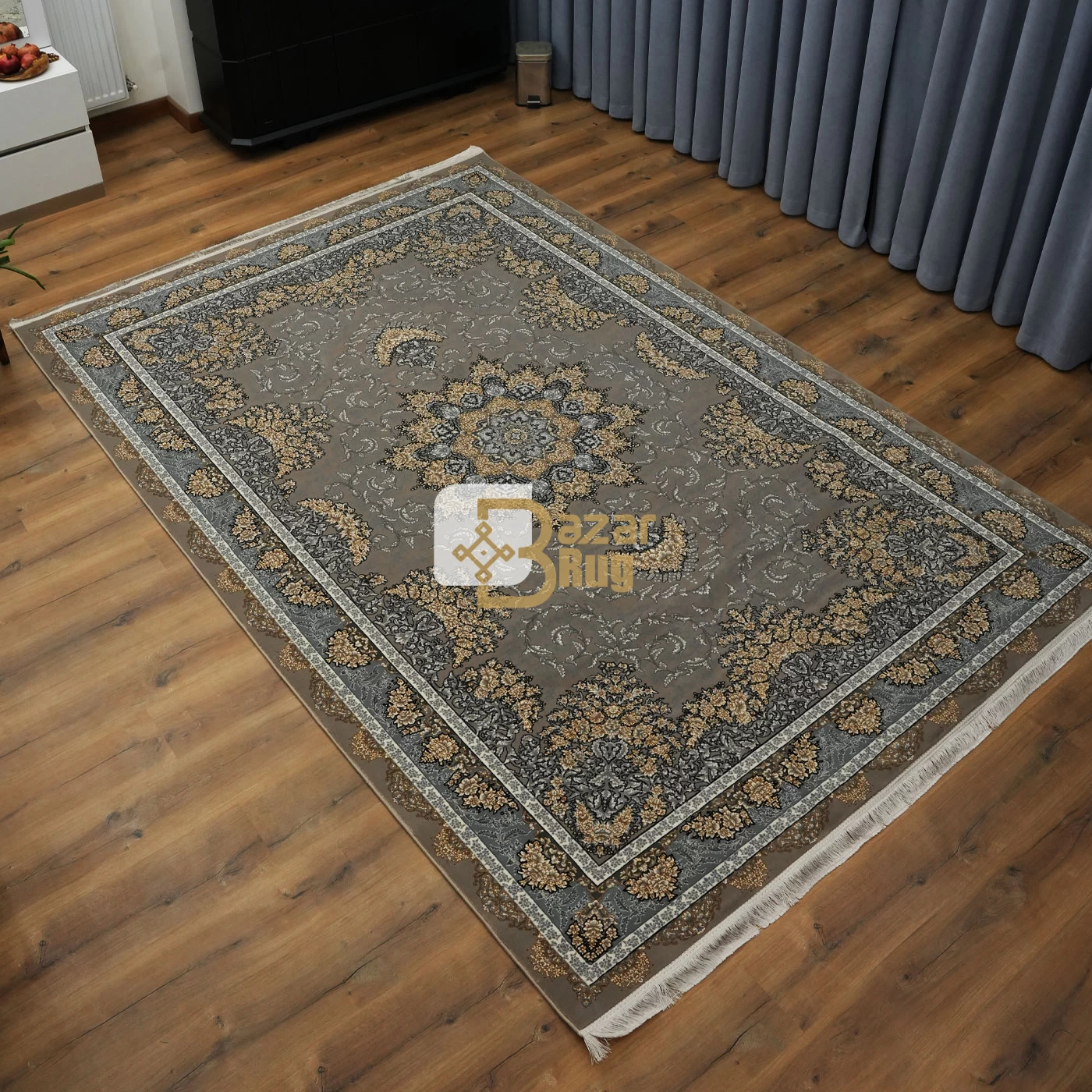 فرش ماشینی 700 شانه تراکم 2550 طرح شیفته ترمه ای