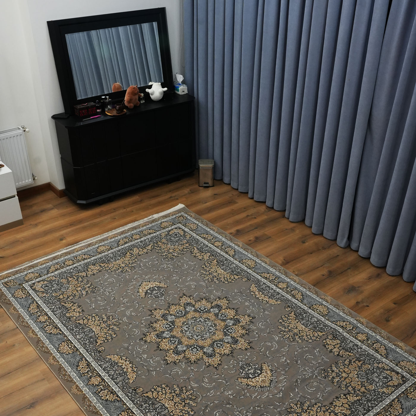 فرش ماشینی 700 شانه تراکم 2550 طرح شیفته ترمه ای