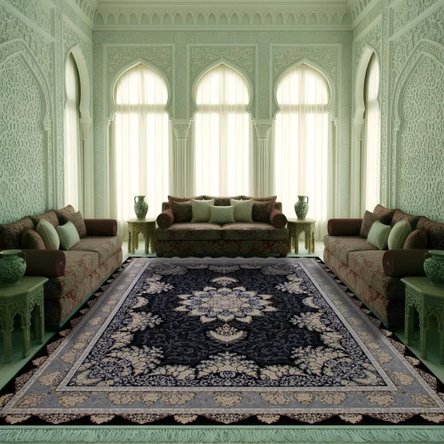 فرش ماشینی ۷۰۰ شانه تراکم ۲۵۵۰ طرح شیفته سرمه‌ ای