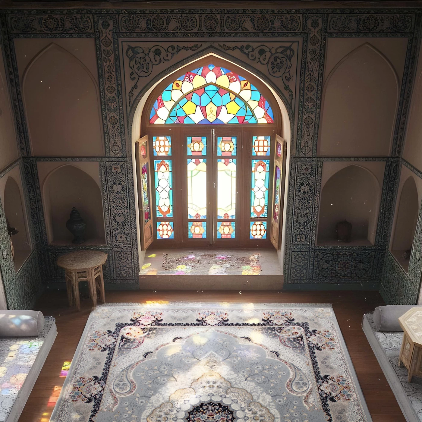 فرش ماشینی ۷۰۰ شانه تراکم ۲۵۵۰ طرح سوگند نقره ای