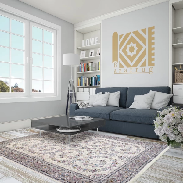 فرش ماشینی ۷۰۰ شانه تراکم ۲۵۵۰ طرح شکوه کرم