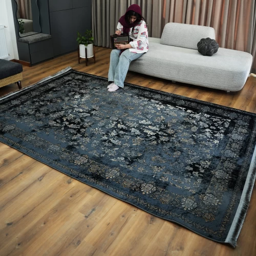 فرش ماشینی 700 شانه تراکم 2550 طرح سپیده دودی