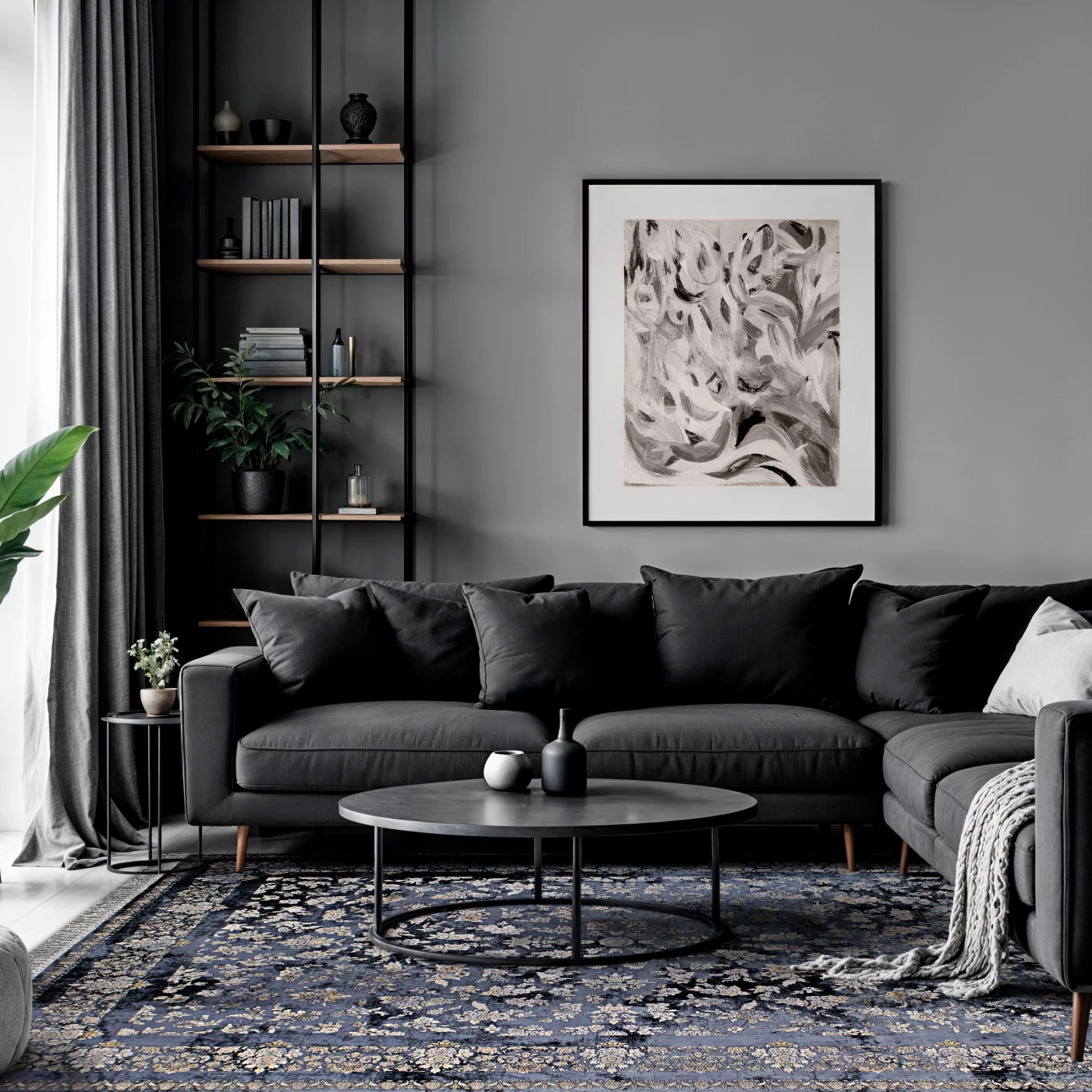 فرش ماشینی 700 شانه تراکم 2550 طرح سپیده سرمه ای