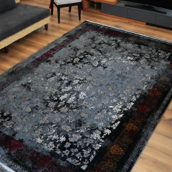 فرش ماشینی 700 شانه تراکم 2550 طرح سپیده سرمه ای - بازارفرش - فرش 700 شانه