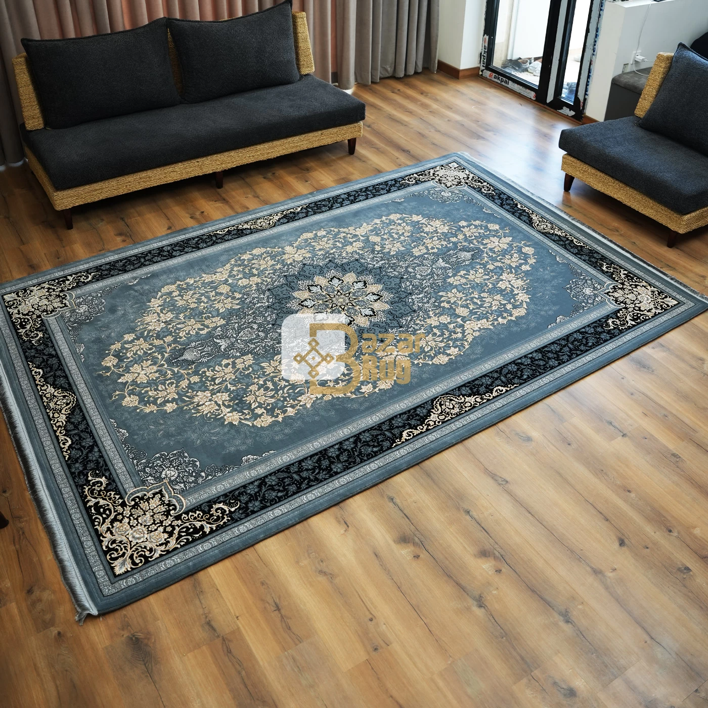 فرش ماشینی 700 شانه تراکم 2550 طرح تندیس دودی