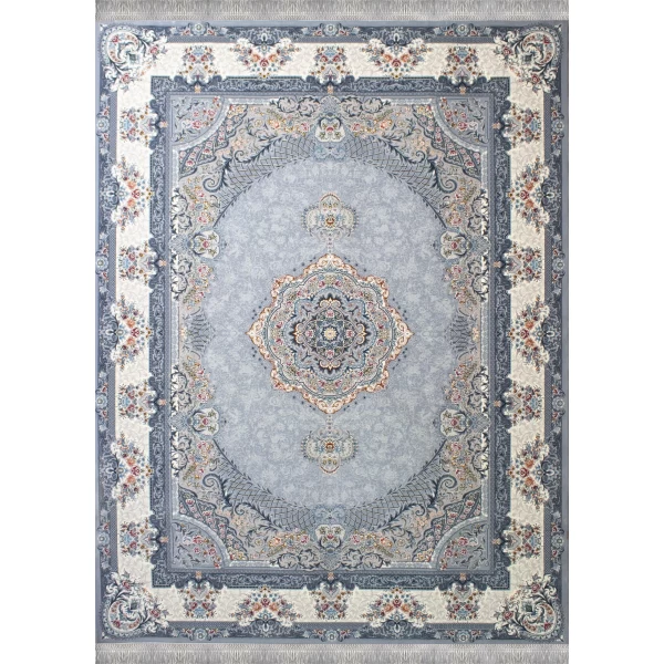  فرش ماشینی 700 شانه تراکم 2550 طرح ژاکلین نقره ای