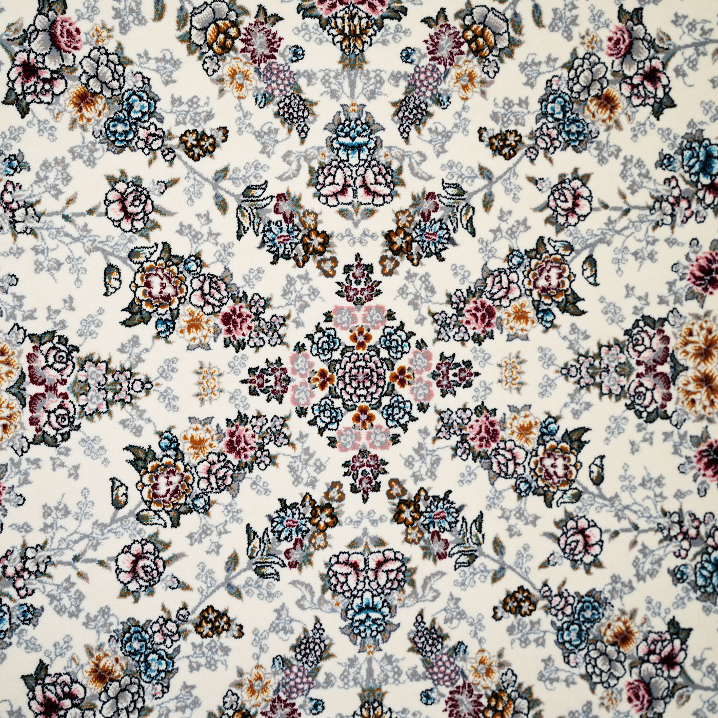 فرش ماشینی 700 شانه تراکم 2550 طرح ژینوس کرم