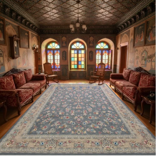 فرش ماشینی ۷۰۰ شانه تراکم ۲۵۵۰ طرح ژینوس دودی