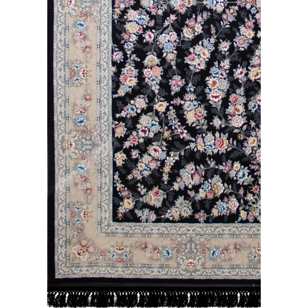  فرش ماشینی ۷۰۰ شانه تراکم ۲۵۵۰ طرح ژینوس سرمه ای