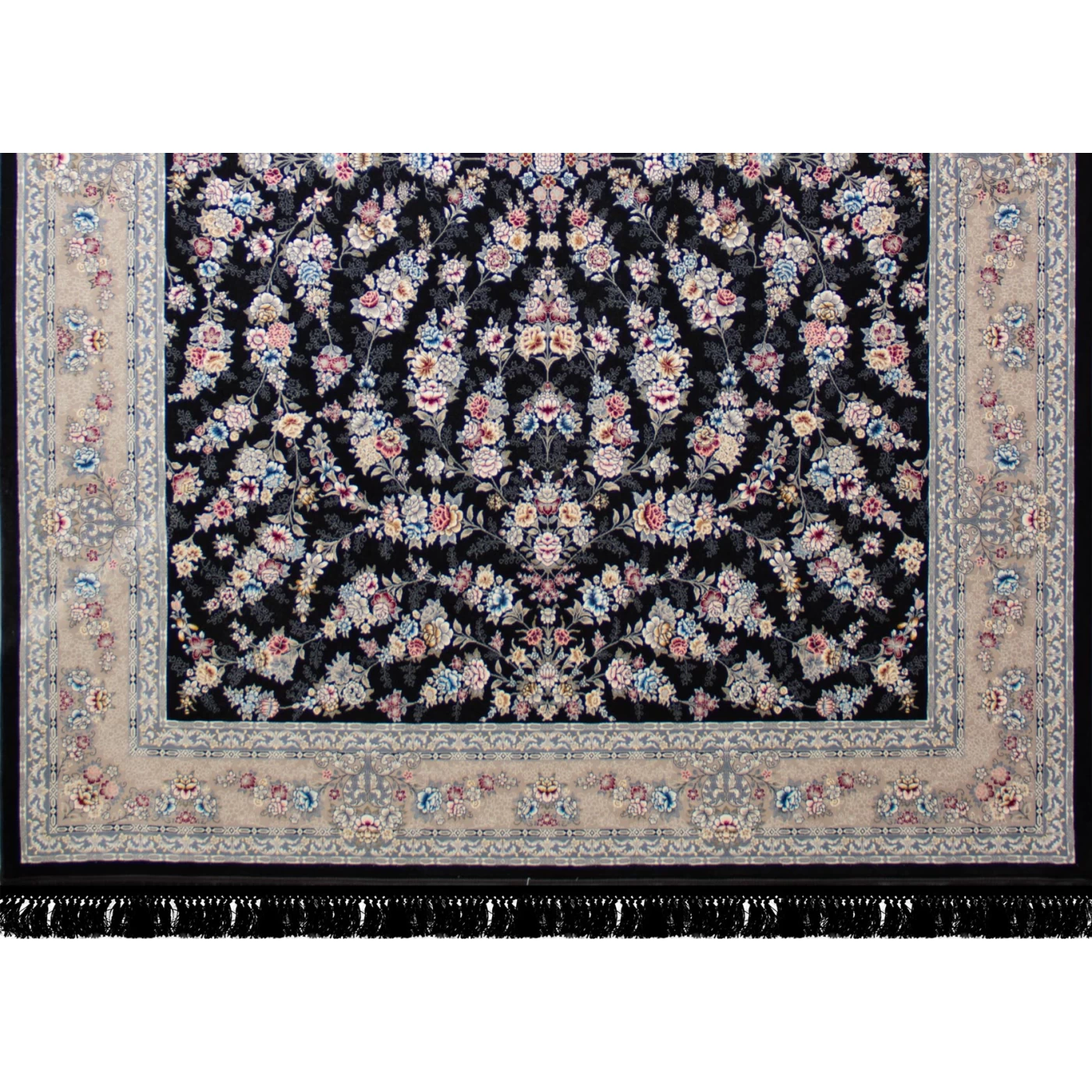  فرش ماشینی ۷۰۰ شانه تراکم ۲۵۵۰ طرح ژینوس سرمه ای