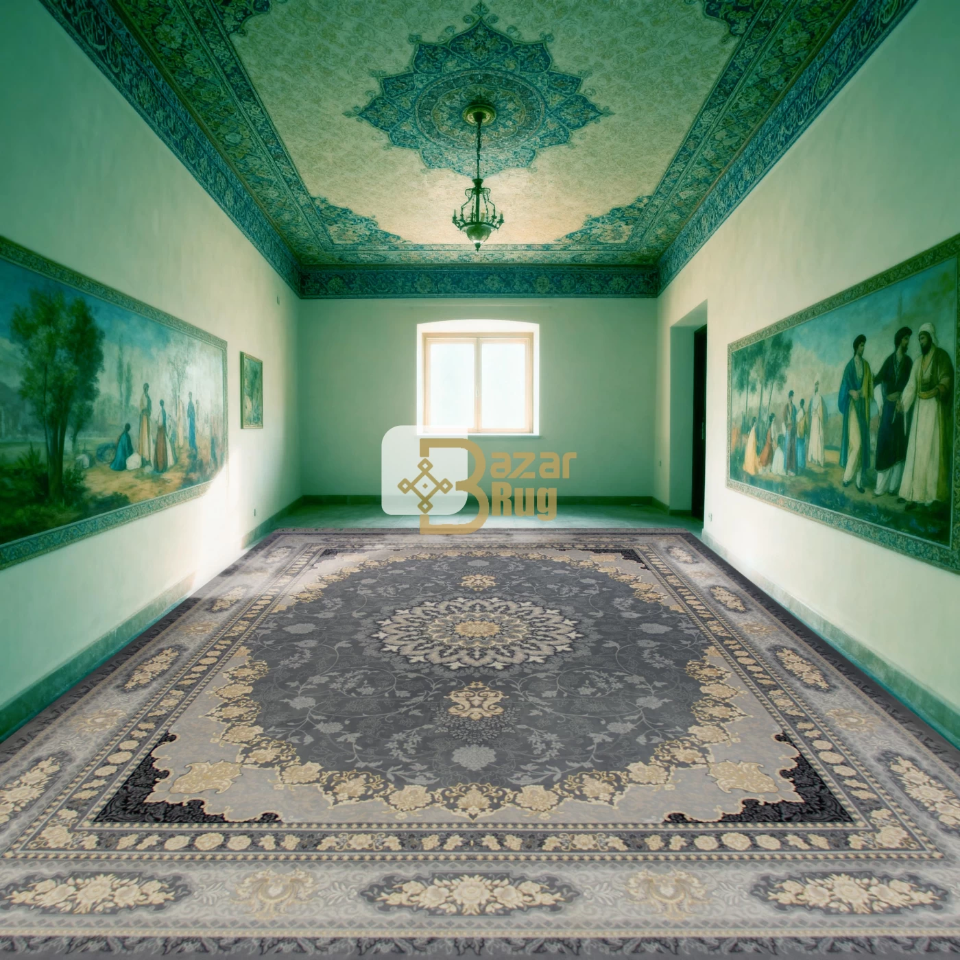 فرش ماشینی ۷۰۰ شانه تراکم ۲۵۵۰ طرح آنیسا دودی