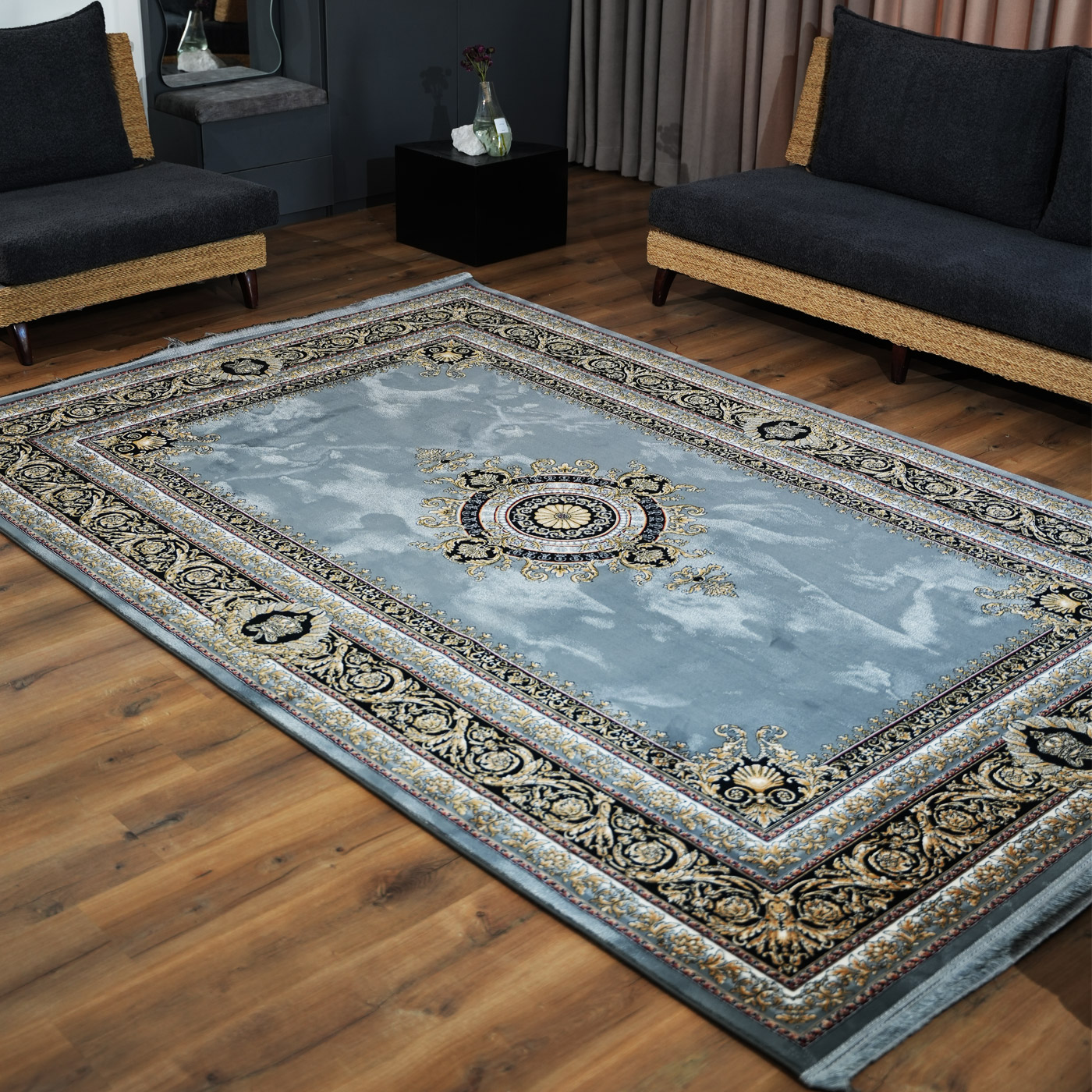 فرش ماشینی 700 شانه تراکم 2550 طرح جیوا دودی