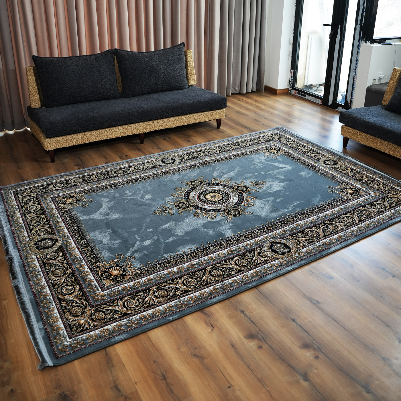 فرش ماشینی 700 شانه تراکم 2550 طرح جیوا دودی