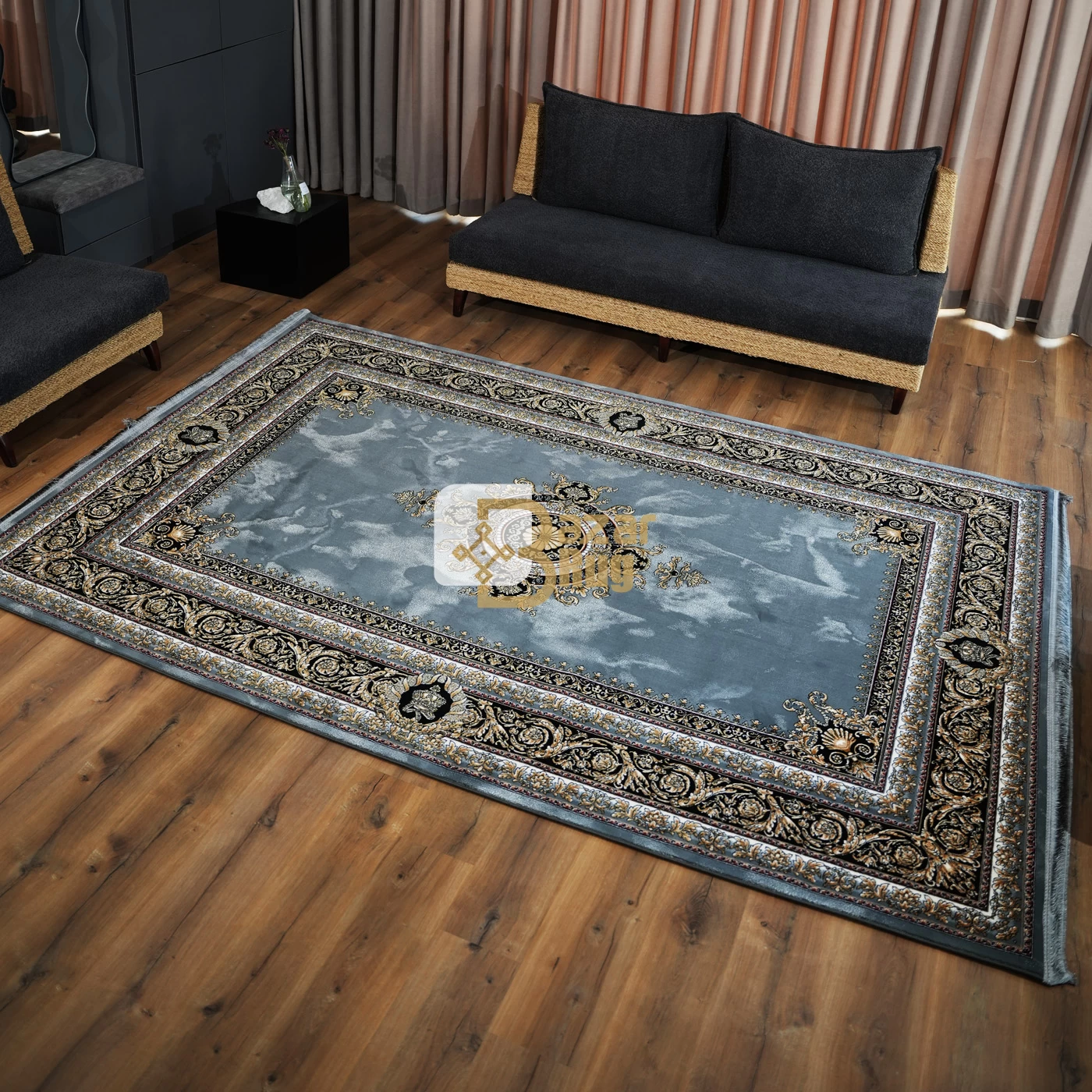 فرش ماشینی 700 شانه تراکم 2550 طرح جیوا دودی