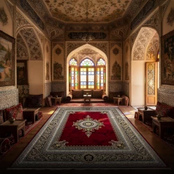   فرش ماشینی ۷۰۰ شانه تراکم ۲۵۵۰ طرح جیوا لاکی - بازارفرش - {category}