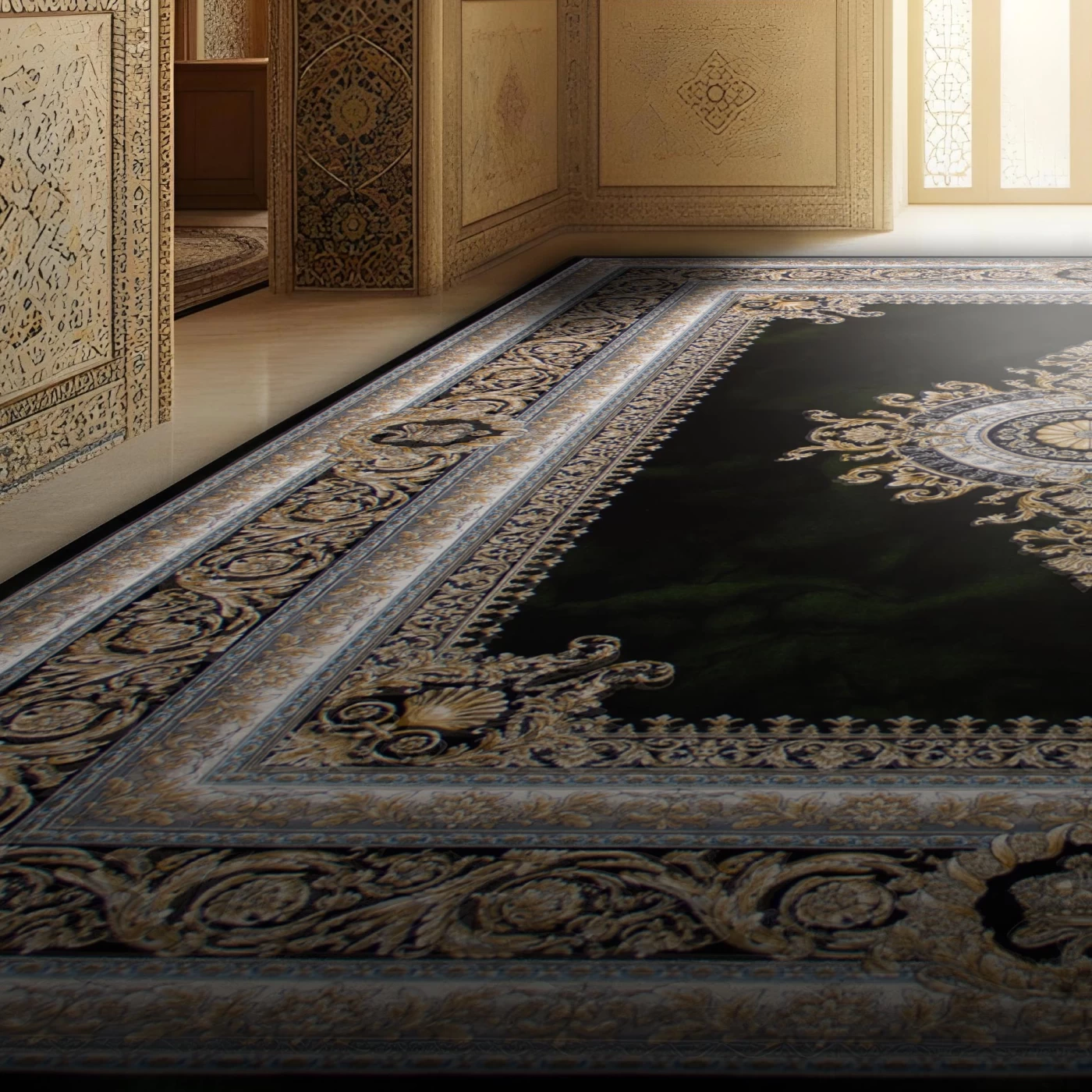 فرش ماشینی 700 شانه تراکم 2550 طرح تندیس دودی